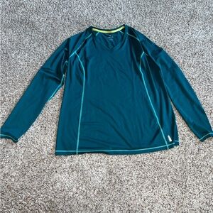 Lands’ End Active Long Sleeve Performance Top Teal Size Large